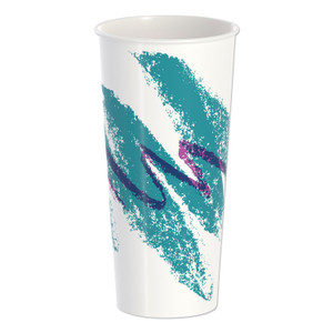 Dart Double Sided Poly Paper Cold Cups, 24 oz, Jazz Design, 50/Pack, 20 Packs/Carton View Product Image