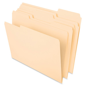 Pendaflex Manila File Folders, 1/3-Cut Tabs, Letter Size, 100/Box PFX75213 View Product Image