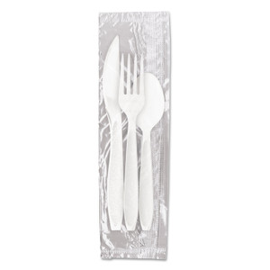 Dart Reliance Medium Heavy Weight Cutlery Kit: Knife/Fork/Spoon, White, 500 Packs/CT View Product Image