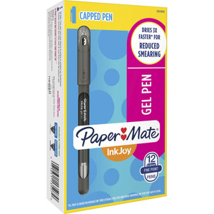 Paper Mate InkJoy Stick Gel Pen, Fine 0.5 mm, Black Ink/Barrel, Dozen View Product Image