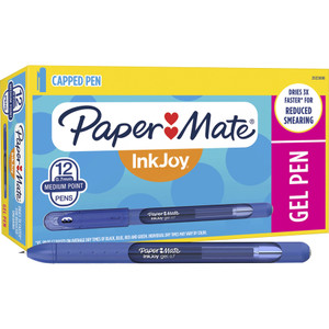 Paper Mate InkJoy Stick Gel Pen, Medium 0.7 mm, Blue Ink/Barrel, Dozen View Product Image