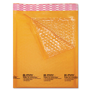 Sealed Air Jiffylite Self-Seal Bubble Mailer, #5, Barrier Bubble Lining, Self-Adhesive Closure, 10.5 x 16, Golden Brown Kraft, 10/Pack View Product Image