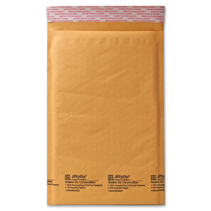 Sealed Air Jiffylite Self-Seal Bubble Mailer, #1, Barrier Bubble Lining, Self-Adhesive Closure, 7.25 x 12, Golden Brown Kraft, 25/Carton View Product Image