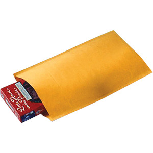 Sealed Air Jiffylite Self-Seal Bubble Mailer, #000, Barrier Bubble Lining, Self-Adhesive Closure, 4 x 8, Golden Yellow Kraft, 250/Carton View Product Image