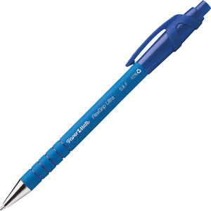 Paper Mate FlexGrip Ultra Retractable Ballpoint Pen, 0.8mm, Blue Ink, Black/Blue Barrel, Dozen View Product Image