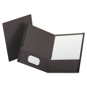 Oxford Linen Finish Twin Pocket Folders, Letter, Gray, 25/Box View Product Image