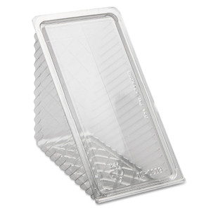 Pactiv Hinged Lid Sandwich Wedges, Plastic, Clear, 6 1/2 x 3 x 3 1/4, 85/PK, 3 PK/CT View Product Image