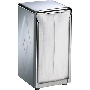 San Jamar Tabletop Napkin Dispenser, Tall Fold, 3 3/4 x 4 x 7 1/2, Capacity: 150, Chrome View Product Image