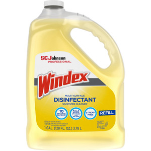 Windex Multi-Surface Disinfectant Cleaner, Citrus, 1 gal Bottle, 4/Carton View Product Image