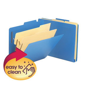 Smead Six-Section Poly Classification Folders, 2 Dividers, Letter Size, Blue, 10/Box View Product Image