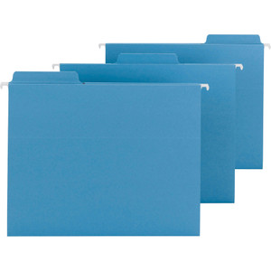 Smead FasTab Hanging Folders, Letter Size, 1/3-Cut Tab, Blue, 20/Box View Product Image