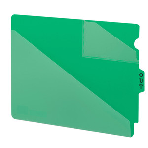 Smead End Tab Poly Out Guides, Two-Pocket Style, 1/3-Cut End Tab, Out, 8.5 x 11, Green, 50/Box View Product Image