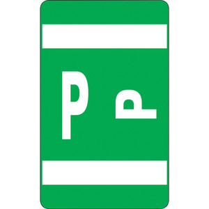 Smead AlphaZ Color-Coded Second Letter Alphabetical Labels, P, 1 x 1.63, Dark Green, 10/Sheet, 10 Sheets/Pack View Product Image