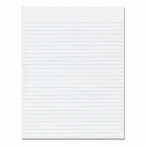 AbilityOne 7530011245660 SKILCRAFT Writing Pad, Medium/College Rule, 8.5 x 11, White, 100 Sheets, Dozen View Product Image