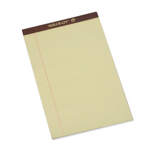 AbilityOne 7530012096526 SKILCRAFT Legal Pads, Wide/Legal Rule, 8.5 x 14, Canary, 50 Sheets, Dozen View Product Image