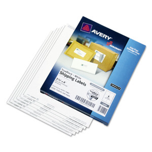 AbilityOne 7530013494464 SKILCRAFT Laser Labels, Label Printers, 3.33 x 4, White, 6/Sheet, 100 Sheets/Box View Product Image