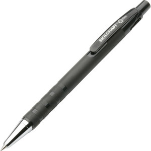 AbilityOne 7520013527309 SKILCRAFT Rubberized Retractable Ballpoint Pen, 0.7mm, Black Ink/Barrel, Dozen View Product Image