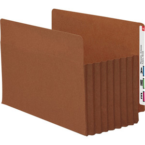 Smead Heavy-Duty Redrope End Tab TUFF Pockets, 7" Expansion, Legal Size, Redrope, 5/Box View Product Image