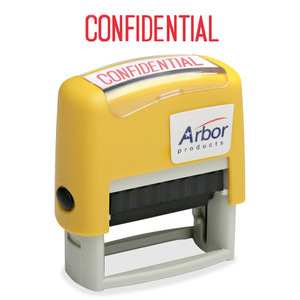 AbilityOne 7520014195949 SKILCRAFT Pre-Inked Message Stamp, CONFIDENTIAL, Red View Product Image
