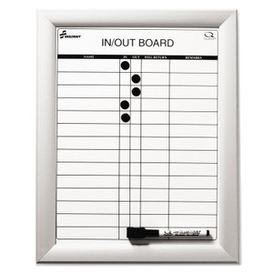 AbilityOne 7520014845261 SKILCRAFT Quartet Magnetic In/Out Board, 11 x 14, Aluminum Frame View Product Image