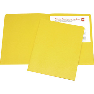 AbilityOne 7510015122414 SKILCRAFT Double Pocket Portfolio, Letter Size, Yellow, 25/Box View Product Image