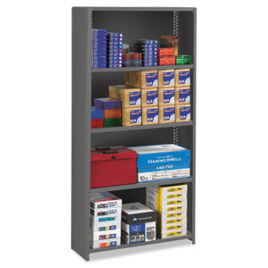 Tennsco Closed Commercial Steel Shelving, Five-Shelf, 36w x 12d x 75h, Medium Gray View Product Image