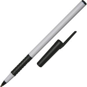 AbilityOne 7520015573155 SKILCRAFT AlphaBasic Stick Ballpoint Pen, 1mm, Black Ink, White Barrel, Dozen View Product Image