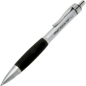 AbilityOne 7520015654875 SKILCRAFT Precision 305 Metal Barrel Mechanical Pencil, 0.5 mm, Black Lead, Silver Barrel, 6/Pack View Product Image