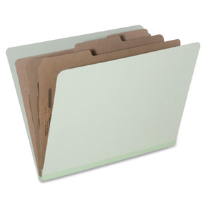 AbilityOne 7530015726207 SKILCRAFT Classification Folder, 3 Dividers, Letter Size, Green, 10/Pack View Product Image