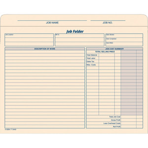 TOPS Job Folder, Straight Tab, Letter Size, Manila, 20/Pack View Product Image