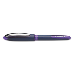 Stride Schneider One Business Stick Roller Ball Pen, 0.6mm, Purple Ink, Blue Barrel, 10/Box View Product Image