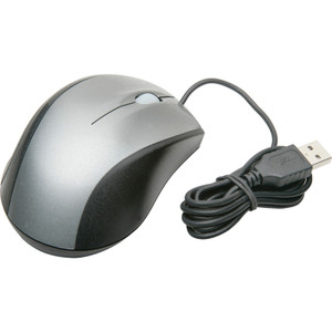 AbilityOne 7025016184138, Optical Wired Mouse, USB 2.0, Right Hand Use, Black/Gray View Product Image