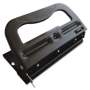 AbilityOne 7520016203315 SKILCRAFT Heavy-Duty Three-Hole Punch, 9/32" Holes, Black View Product Image