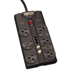 Tripp Lite Protect It! Surge Protector, 8 Outlets, 8 ft Cord, 2160 Joules, RJ11, Dark Gray View Product Image