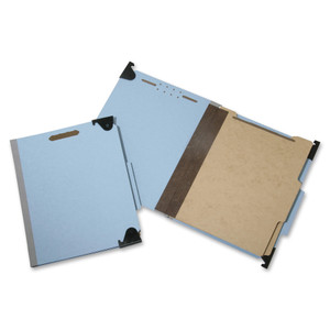 AbilityOne 7530016216198 SKILCRAFT Hanging Classification Folders, Letter Size, 5 Dividers, 2/5-Cut Tab, Light Blue, 10/Box View Product Image