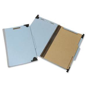 AbilityOne 7530016216199 SKILCRAFT Hanging Classification Folders, Legal Size, 5 Dividers, 2/5-Cut Tab, Light Blue, 5/Box View Product Image