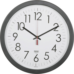AbilityOne 6645016237483 SKILCRAFT Quartz Wall Clock, 14.5" Overall Diameter, Black Case, 1 AA (sold separately) View Product Image