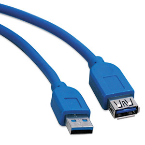 Tripp Lite USB 3.0 SuperSpeed Extension Cable (A-A M/F), 10 ft., Blue View Product Image