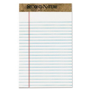 TOPS Second Nature Premium Recycled Pads, Narrow Rule, 5 x 8, White, 50 Sheets, Dozen View Product Image