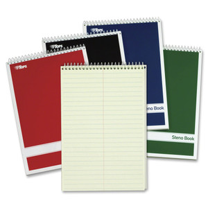 TOPS Steno Book, Gregg Rule, Assorted Covers, 6 x 9, 80 Green Tint Sheets, 4/Pack View Product Image