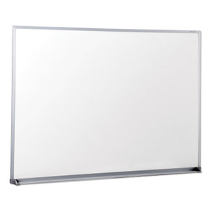 Universal Dry Erase Board, Melamine, 48 x 36, Satin-Finished Aluminum Frame View Product Image
