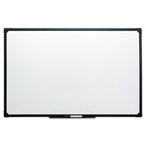Universal Dry Erase Board, Melamine, 36 x 24, Black Frame View Product Image
