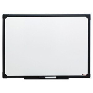 Universal Dry Erase Board, Melamine, 24 x 18, Black Frame View Product Image