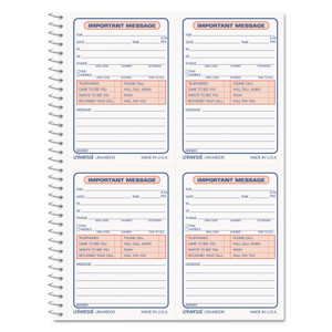 Universal Wirebound Message Books, 5.5 x 3.19, Two-Part Carbonless, 200-Set Book View Product Image