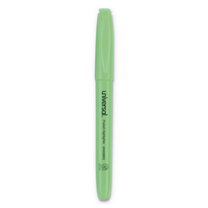 Universal Pocket Highlighters, Chisel Tip, Fluorescent Green, Dozen View Product Image