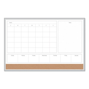 U Brands 4N1 Magnetic Dry Erase Combo Board, 36 x 24, White/Natural View Product Image