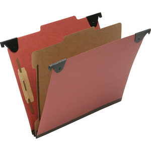 AbilityOne 7530016816249 SKILCRAFT Classification Folder, 1 Divider, Letter Size, Red, 10/Box View Product Image