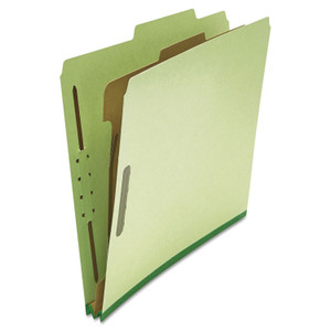 Universal Four-Section Pressboard Classification Folders, 1 Divider, Letter Size, Green, 10/Box View Product Image