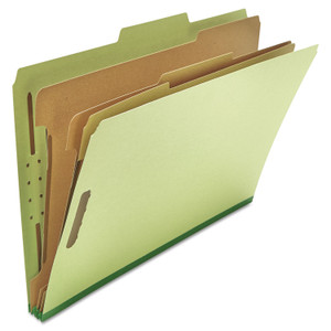 Universal Eight-Section Pressboard Classification Folders, 3 Dividers, Legal Size, Green, 10/Box View Product Image
