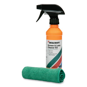 AbilityOne 6850016831761, SKILCRAFT Screen and Lens Cleaner Kit, 12 oz Spray/Microfiber Cloth View Product Image